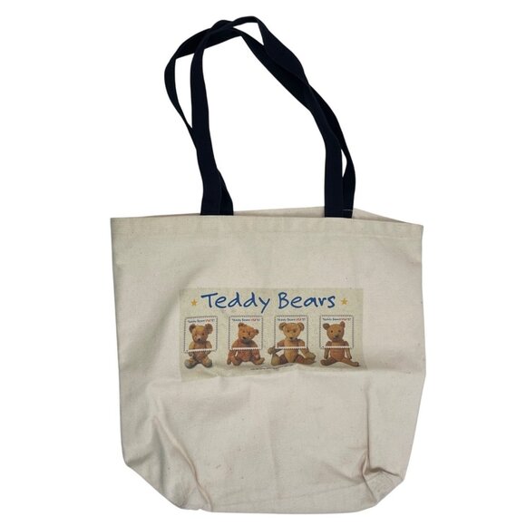 USPS Handbags - USPS Postage 2002 Stamps Teddy Bear Canvas Tote Bag